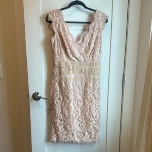 Tadashi Shoji Lace Midi Dress in Soft Pink